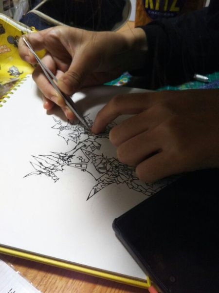 作業中。