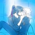 寮の二段ベッドでキス