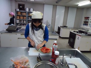 調理中
